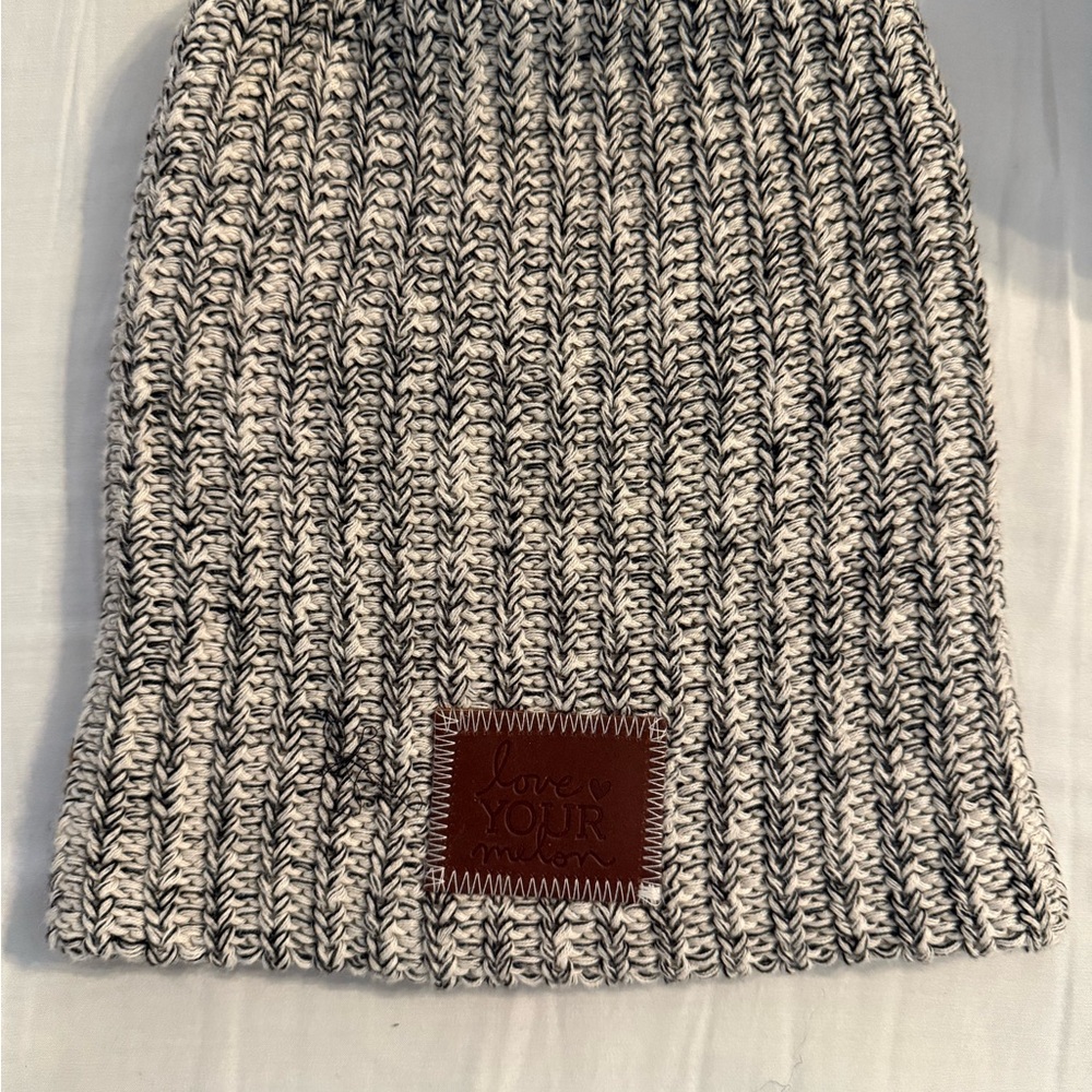 Love Your Melon Black and White Knit Hat